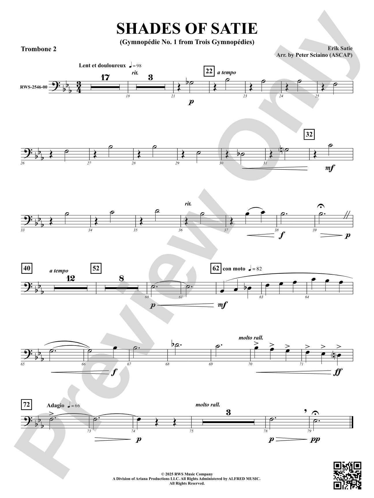 Shades Of Satie (Gymnopédie No. 1 from Trois Gymnopédies): 2nd Trombone