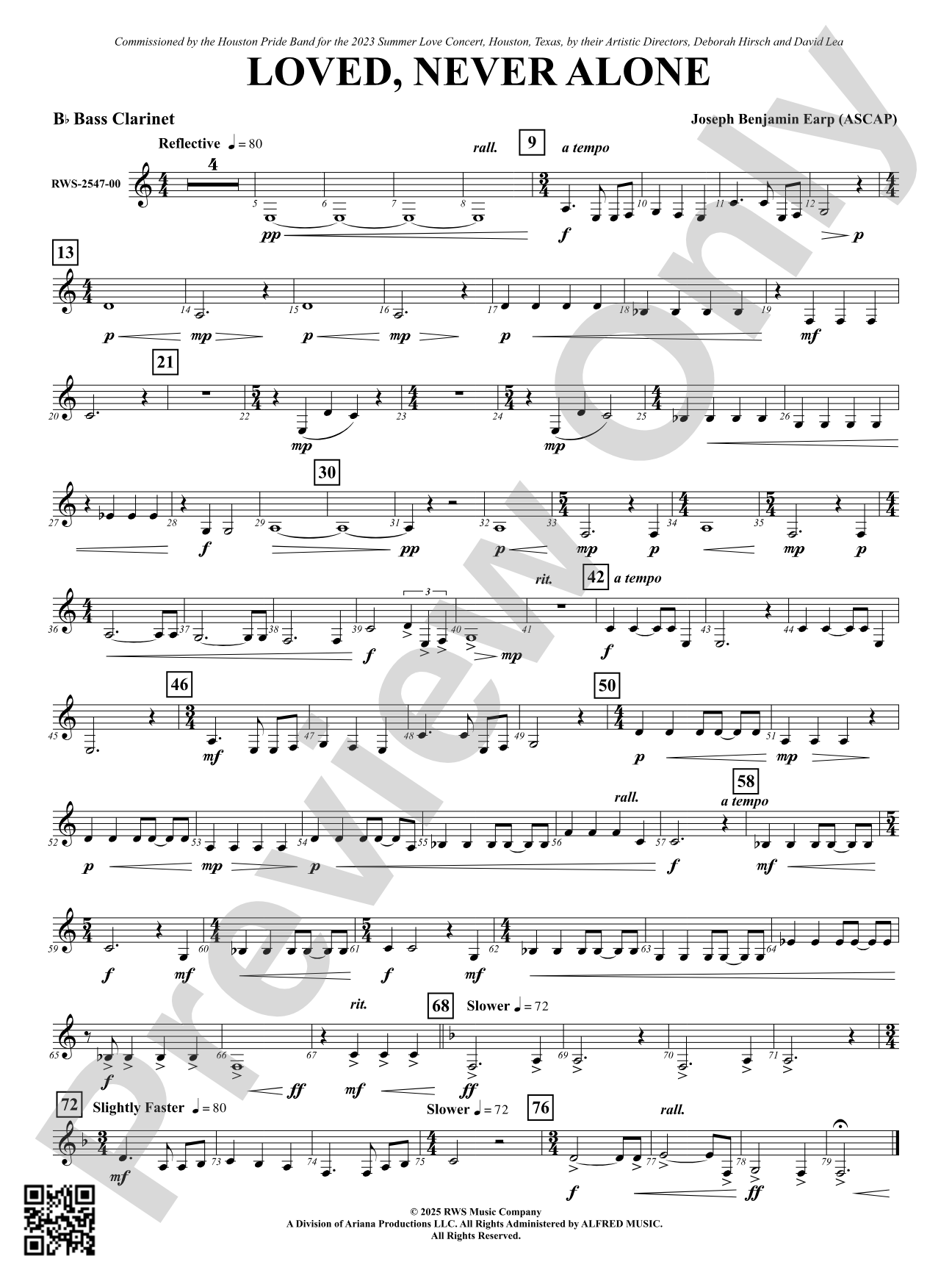 Loved, Never Alone: B-flat Bass Clarinet