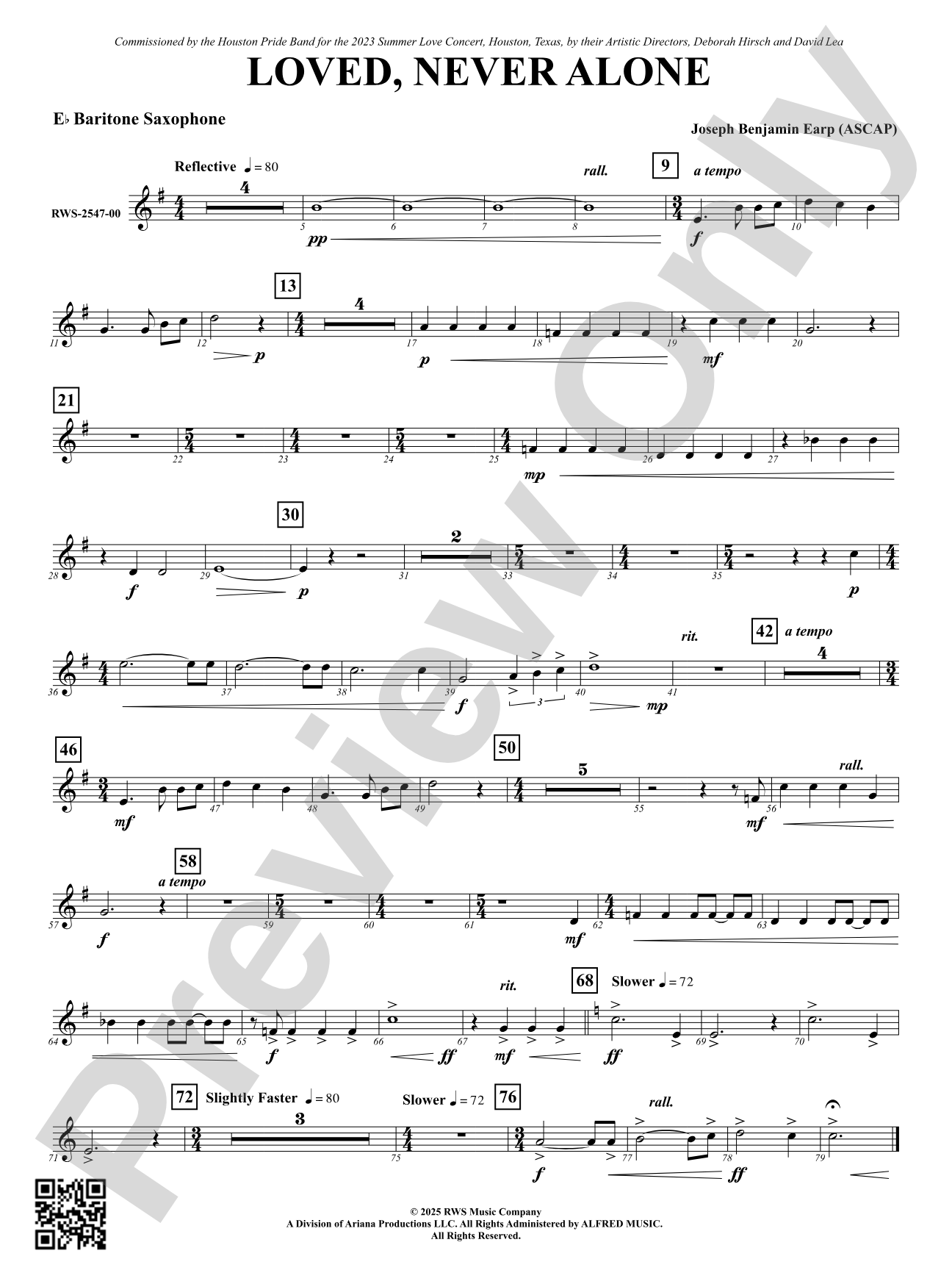 Loved, Never Alone: E-flat Baritone Saxophone