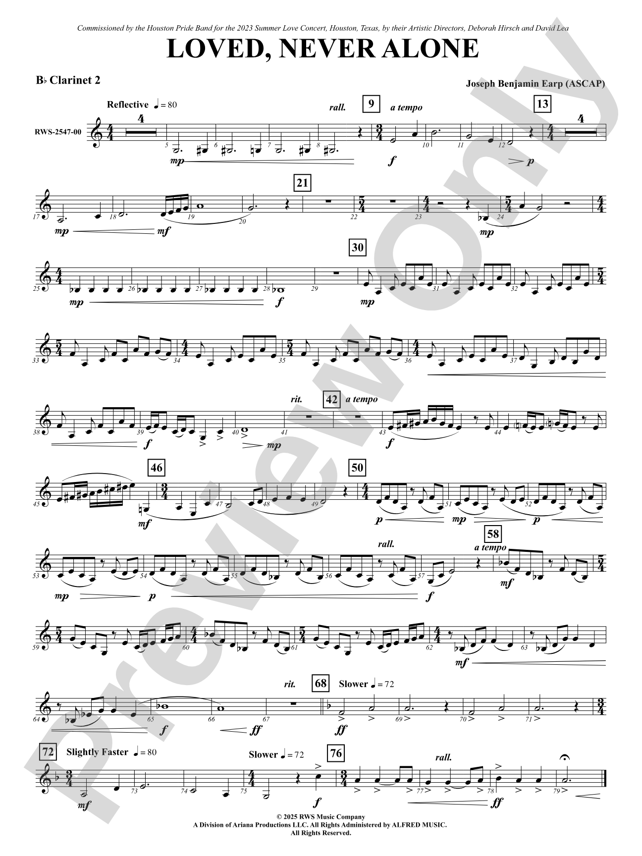 Loved, Never Alone: 2nd B-flat Clarinet