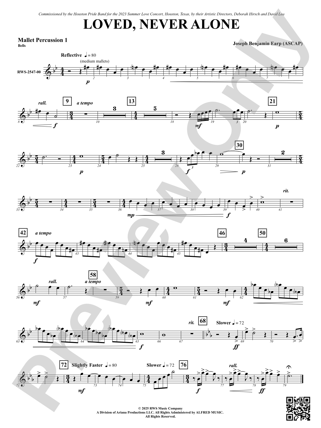 Loved, Never Alone: 1st Mallet Percussion