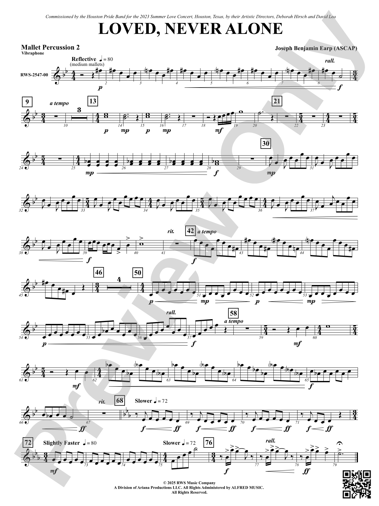 Loved, Never Alone: 2nd Mallet Percussion