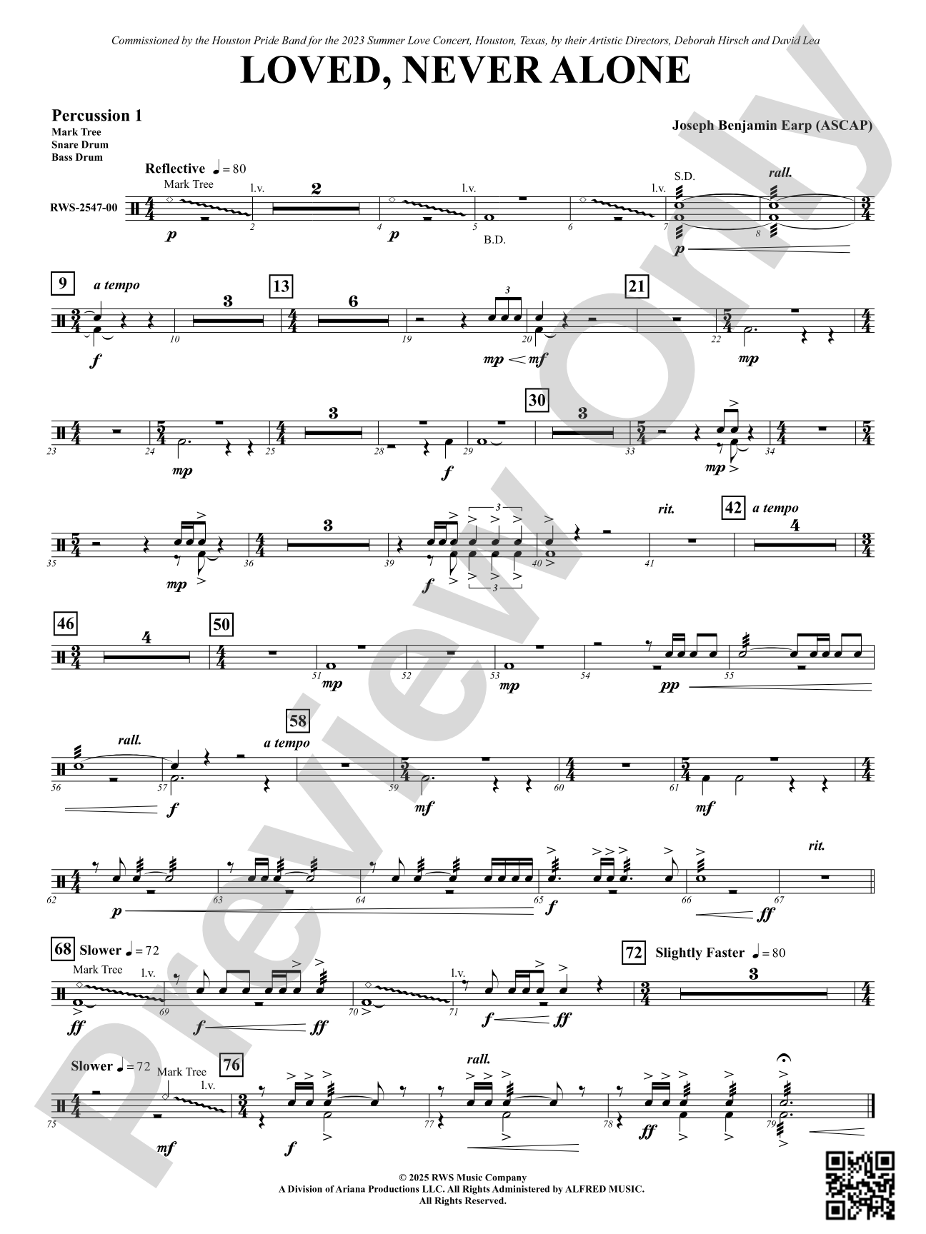 Loved, Never Alone: 1st Percussion
