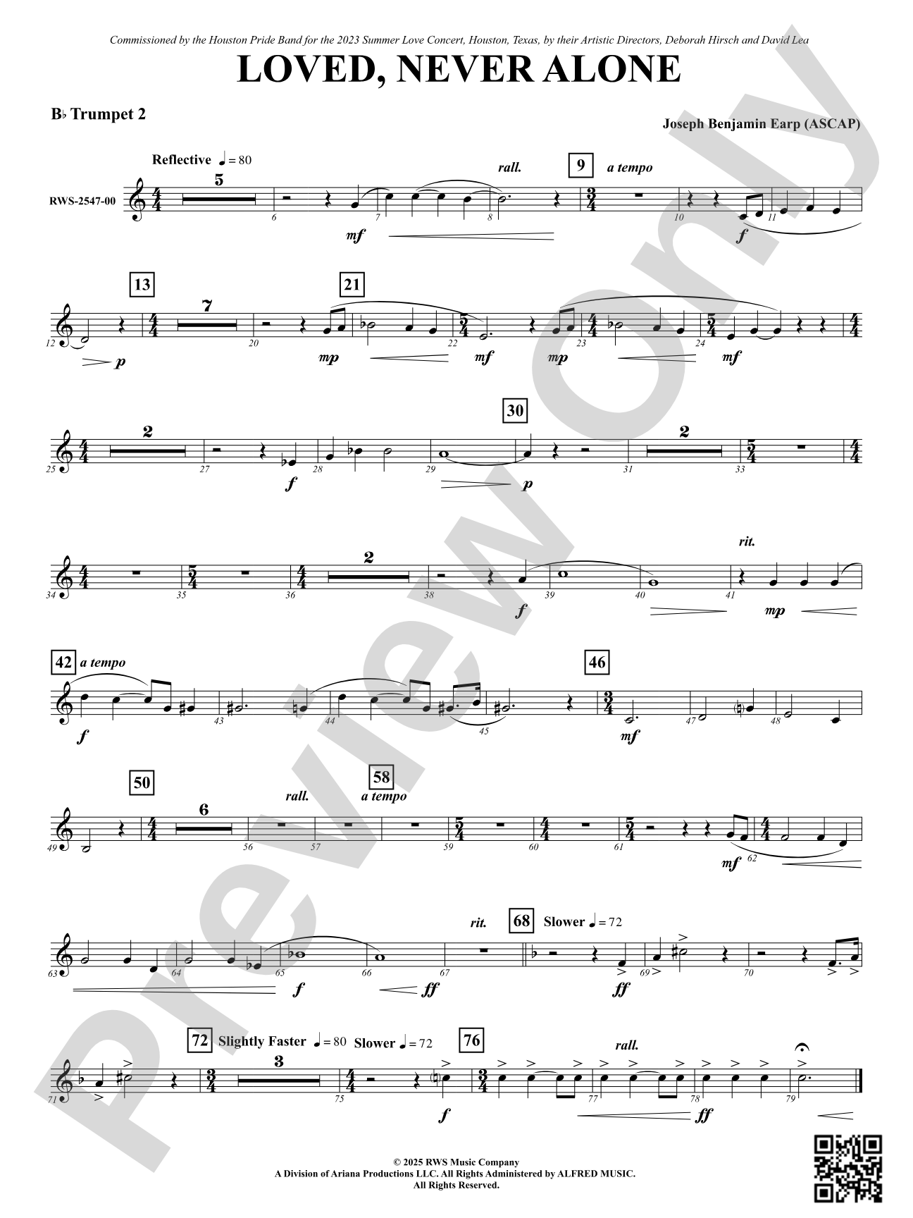 Loved, Never Alone: 2nd B-flat Trumpet