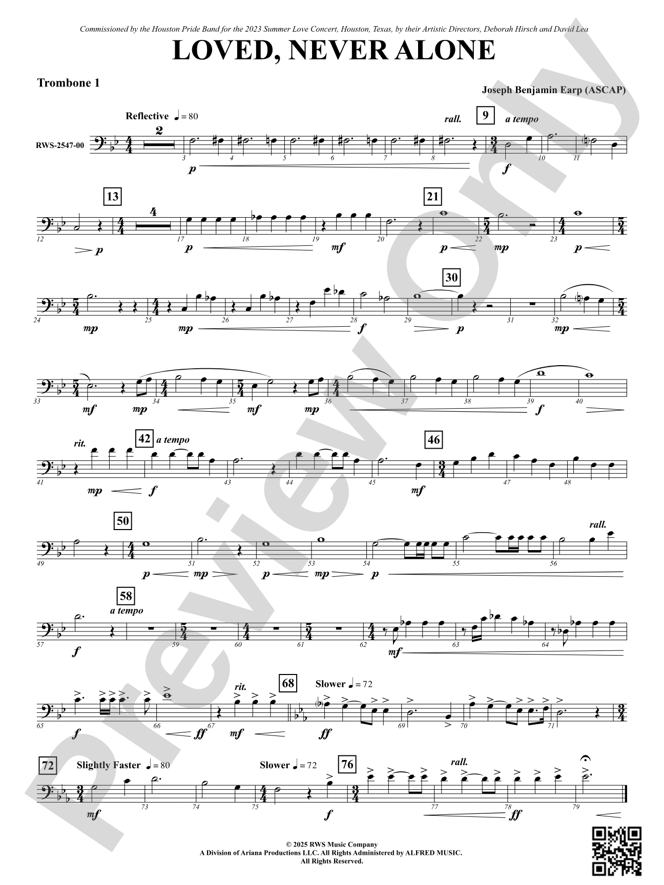 Loved, Never Alone: 1st Trombone