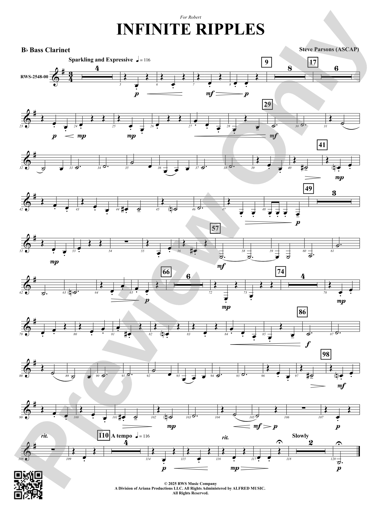 Infinite Ripples: B-flat Bass Clarinet