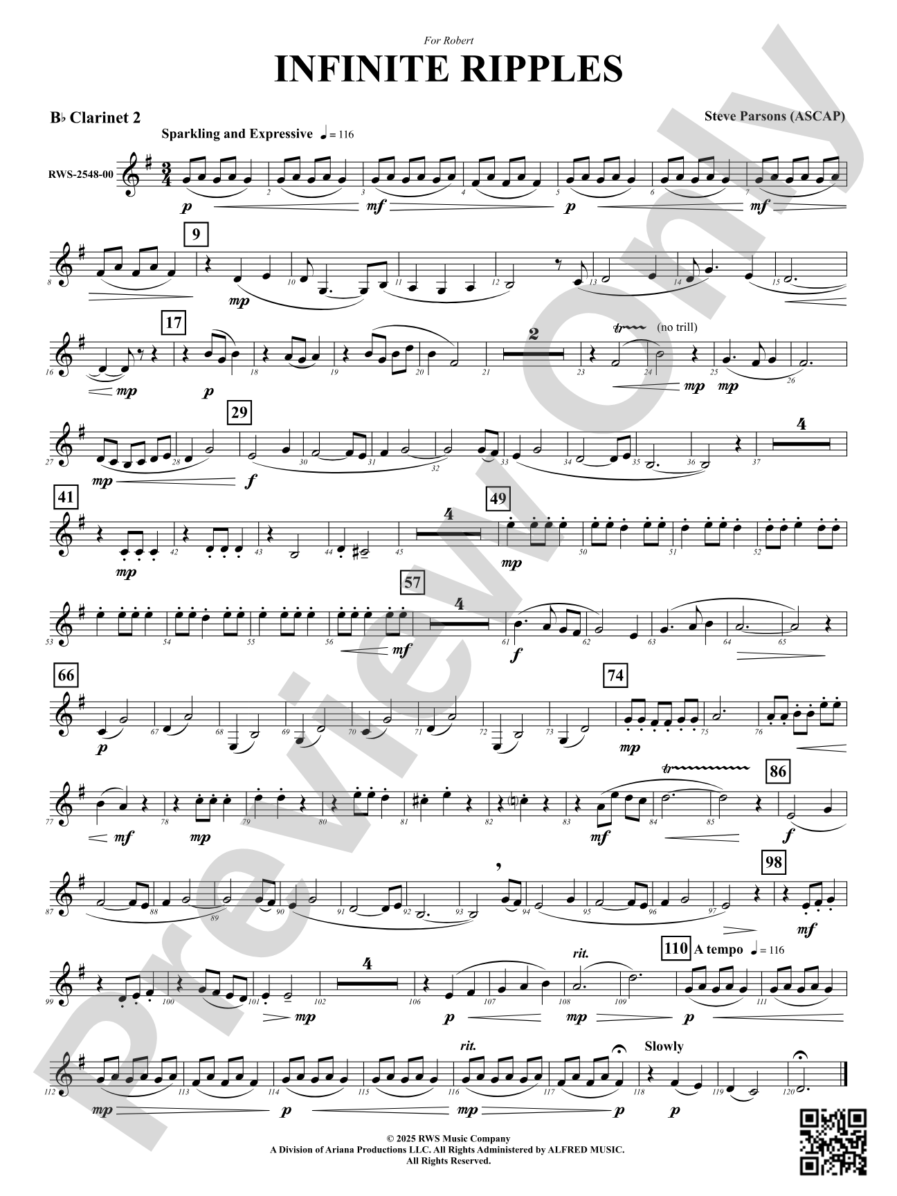 Infinite Ripples: 2nd B-flat Clarinet