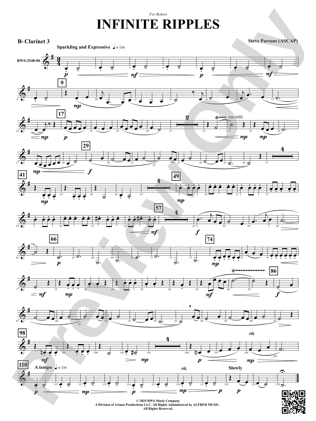 Infinite Ripples: 3rd B-flat Clarinet