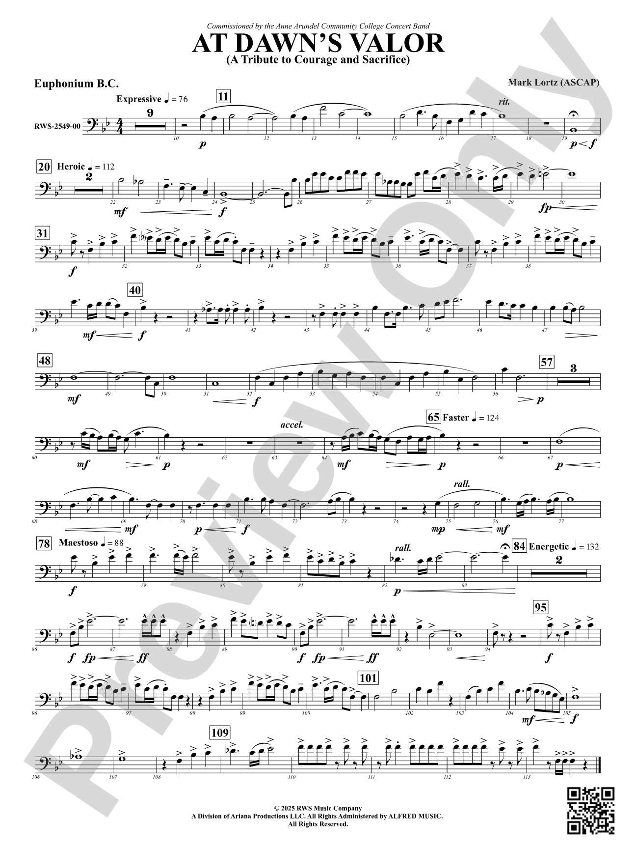 At Dawn's Valor (A Tribute to Courage and Sacrifice): Euphonium B.C.