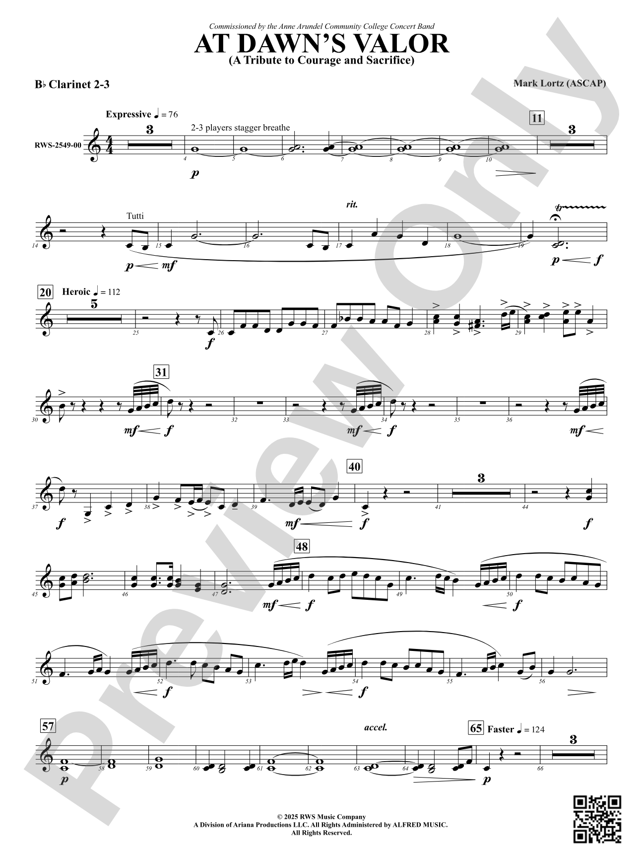 At Dawn's Valor (A Tribute to Courage and Sacrifice): 2nd B-flat Clarinet