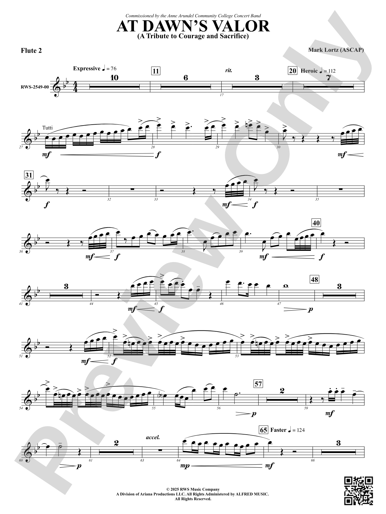 At Dawn's Valor (A Tribute to Courage and Sacrifice): 2nd Flute