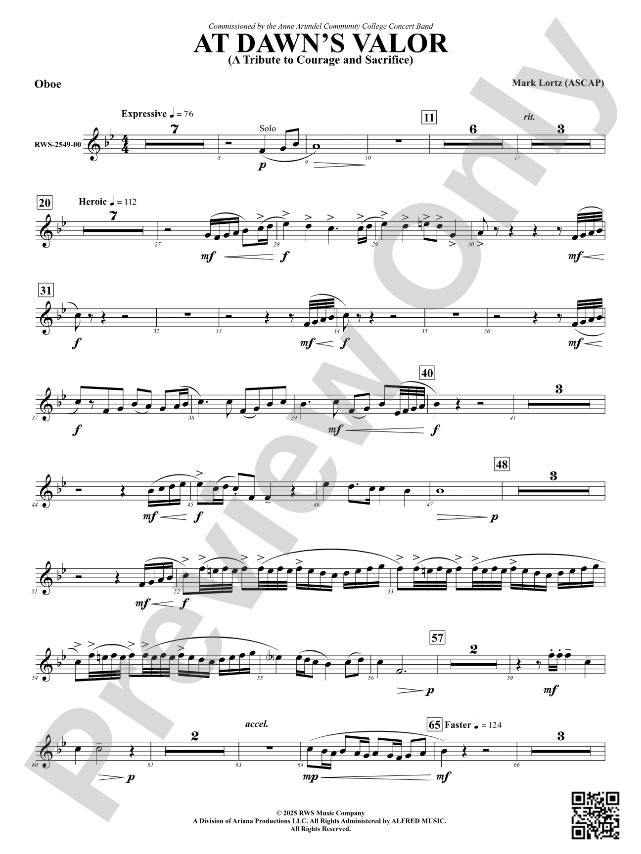 At Dawn's Valor (A Tribute to Courage and Sacrifice): Oboe