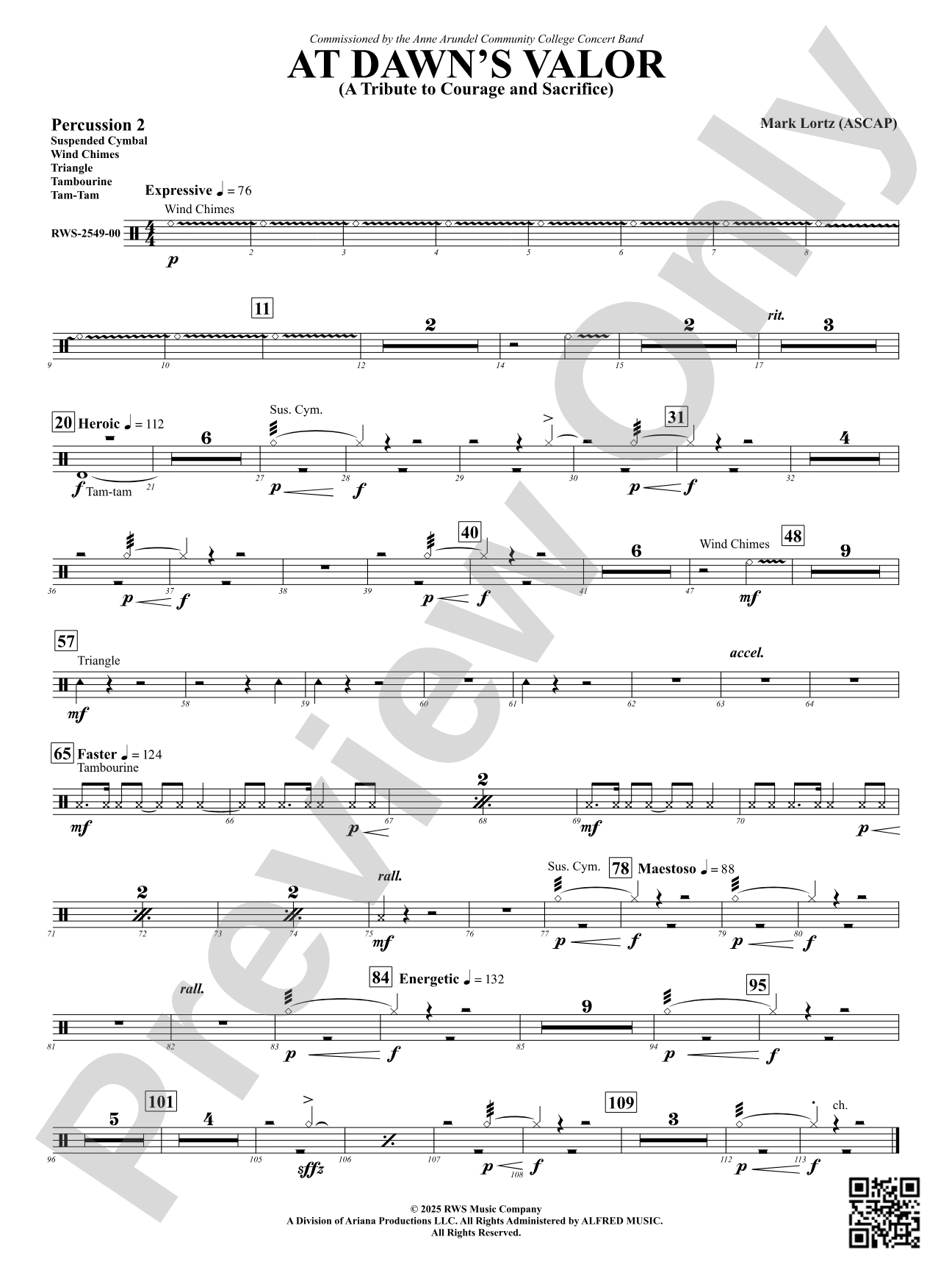 At Dawn's Valor (A Tribute to Courage and Sacrifice): 2nd Percussion