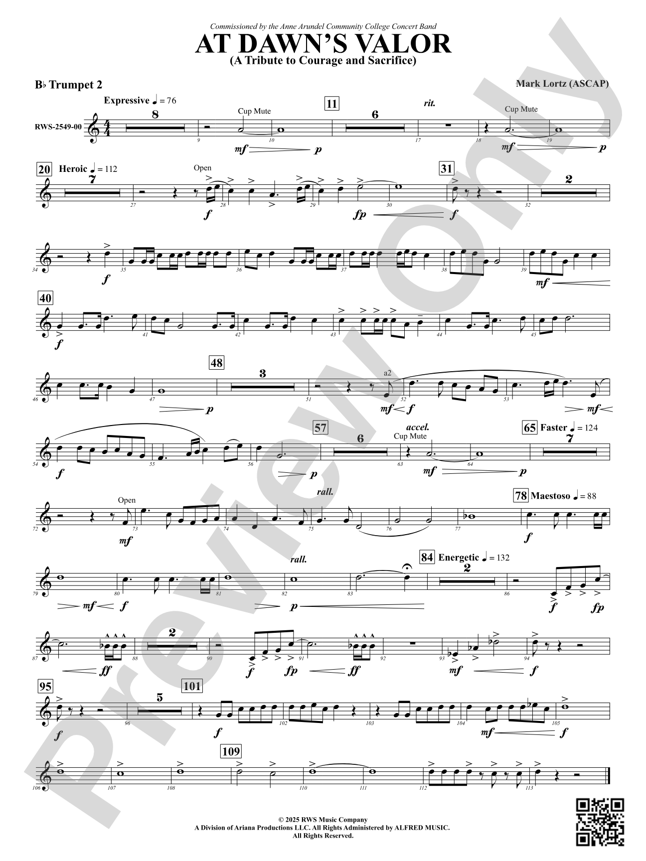 At Dawn's Valor (A Tribute to Courage and Sacrifice): 2nd B-flat Trumpet