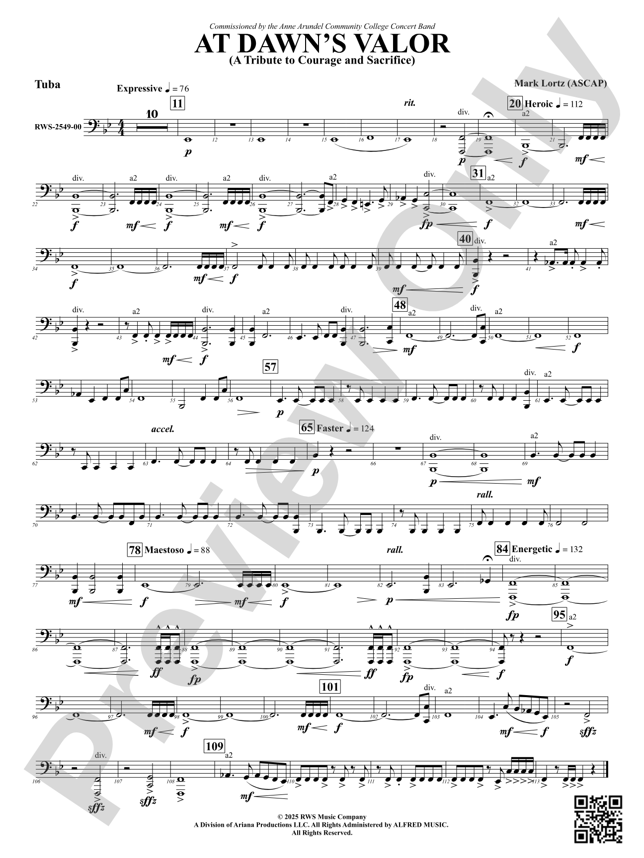 At Dawn's Valor (A Tribute to Courage and Sacrifice): Tuba