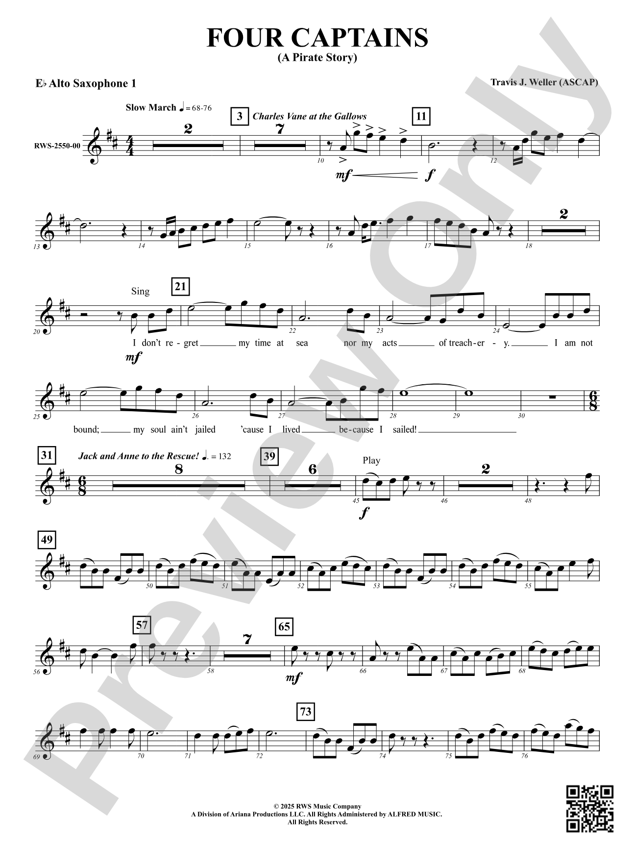 Four Captains (A Pirate Story): 1st E-flat Alto Saxophone