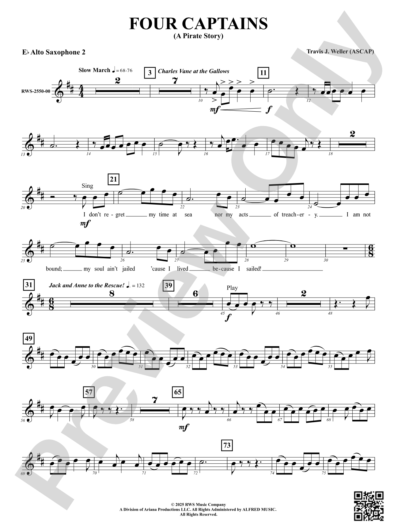 Four Captains (A Pirate Story): 2nd E-flat Alto Saxophone