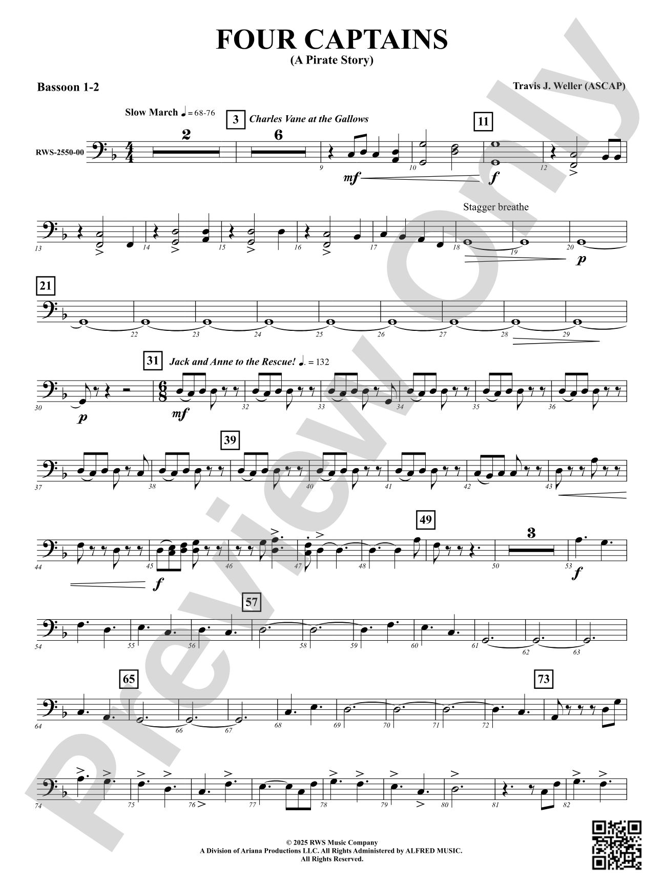 Four Captains (A Pirate Story): 1st & 2nd Bassoon