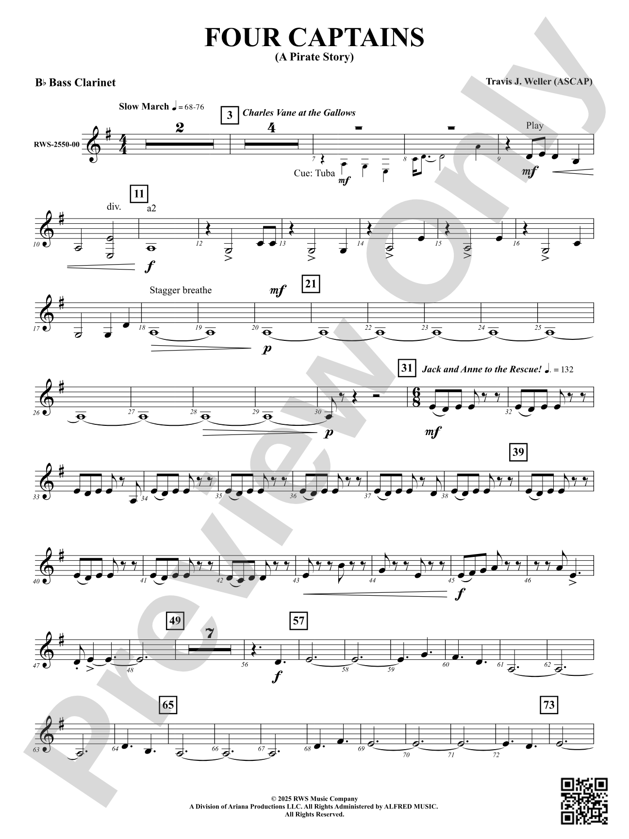 Four Captains (A Pirate Story): B-flat Bass Clarinet