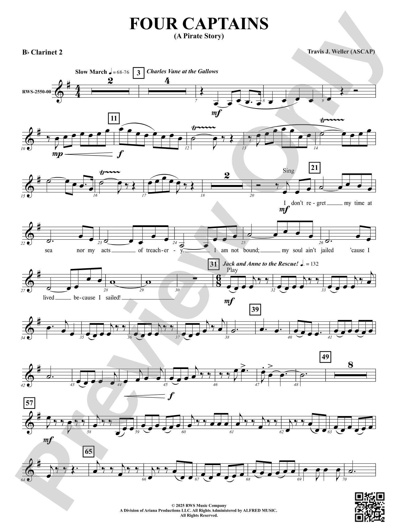 Four Captains (A Pirate Story): 2nd B-flat Clarinet