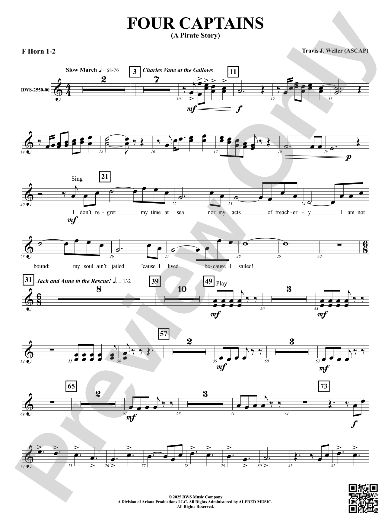 Four Captains (A Pirate Story): 1st & 2nd F Horn