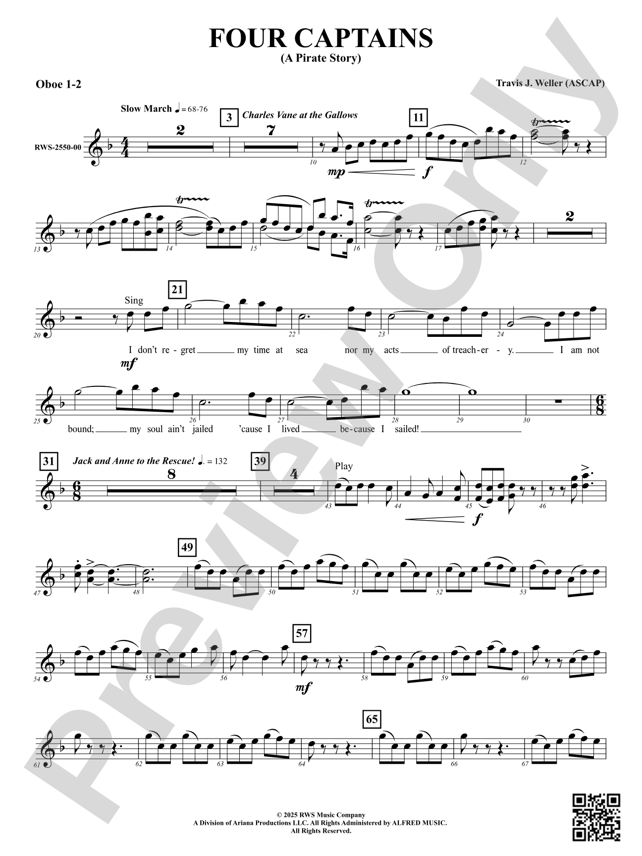 Four Captains (A Pirate Story): 1st & 2nd Oboe