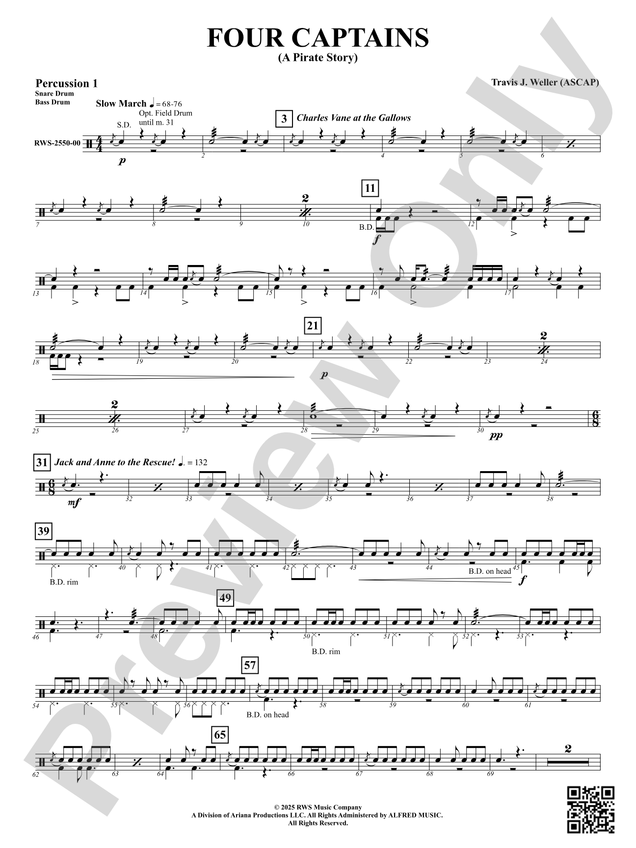 Four Captains (A Pirate Story): 1st Percussion