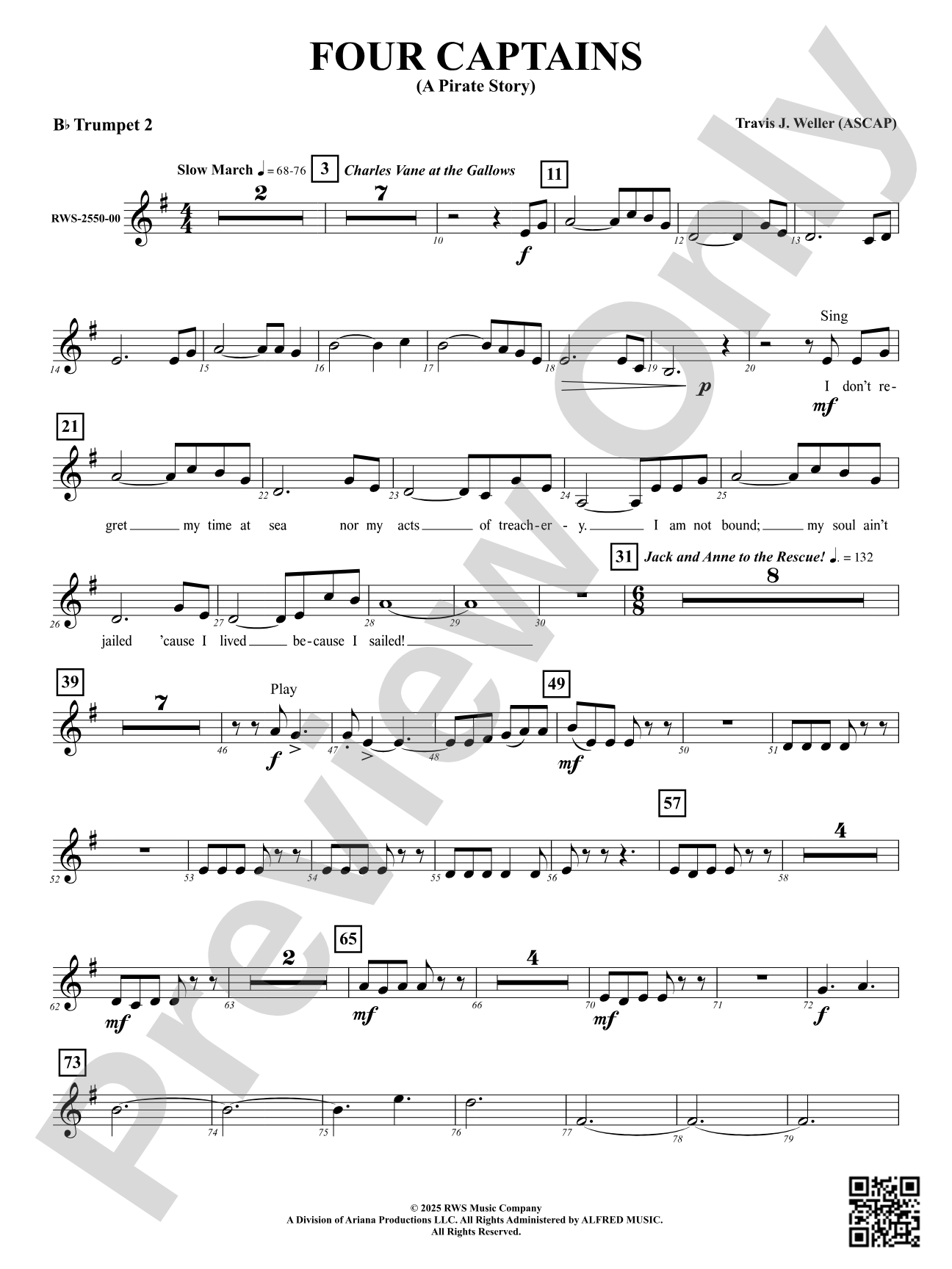 Four Captains (A Pirate Story): 2nd B-flat Trumpet