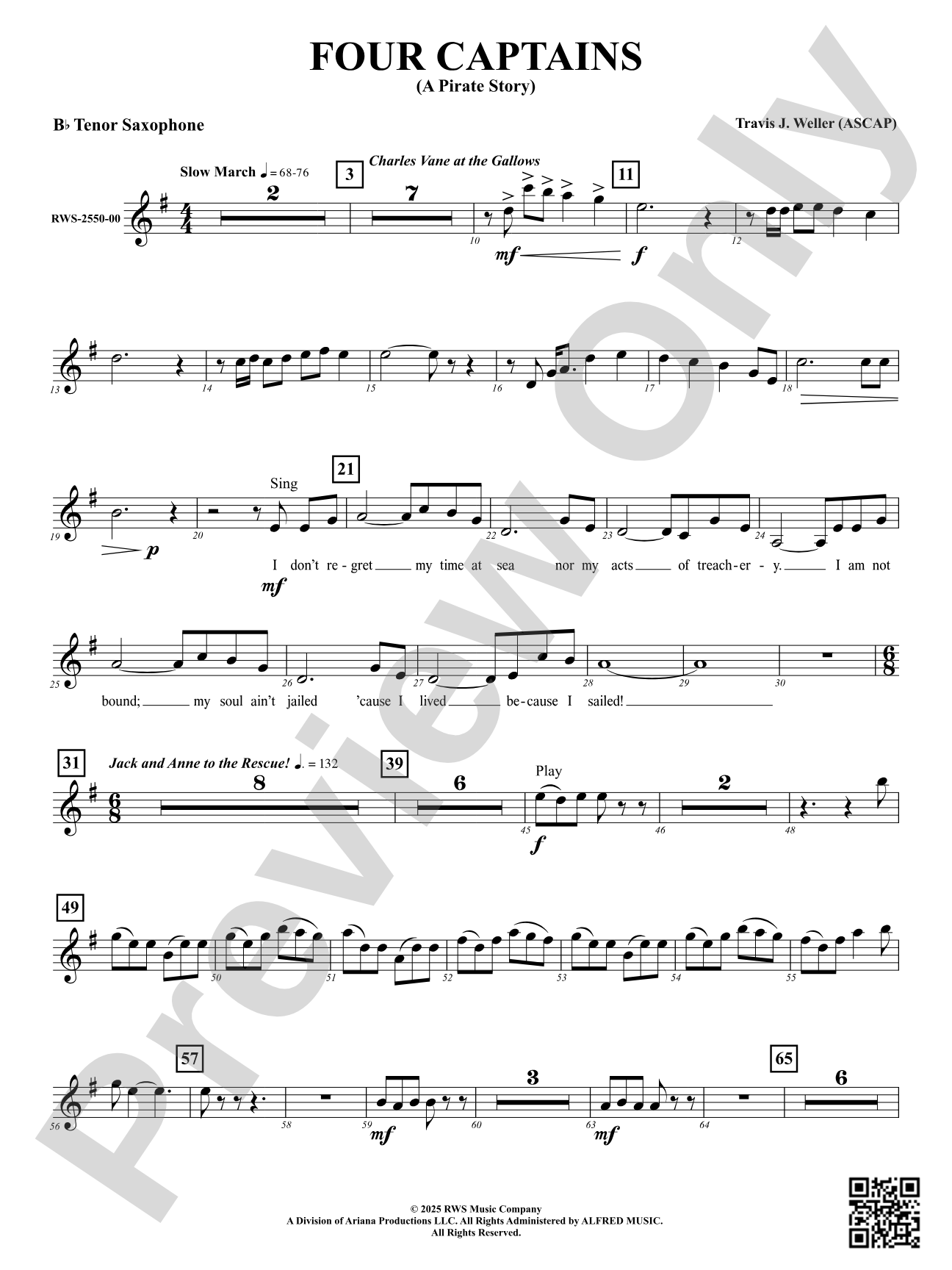 Four Captains (A Pirate Story): B-flat Tenor Saxophone