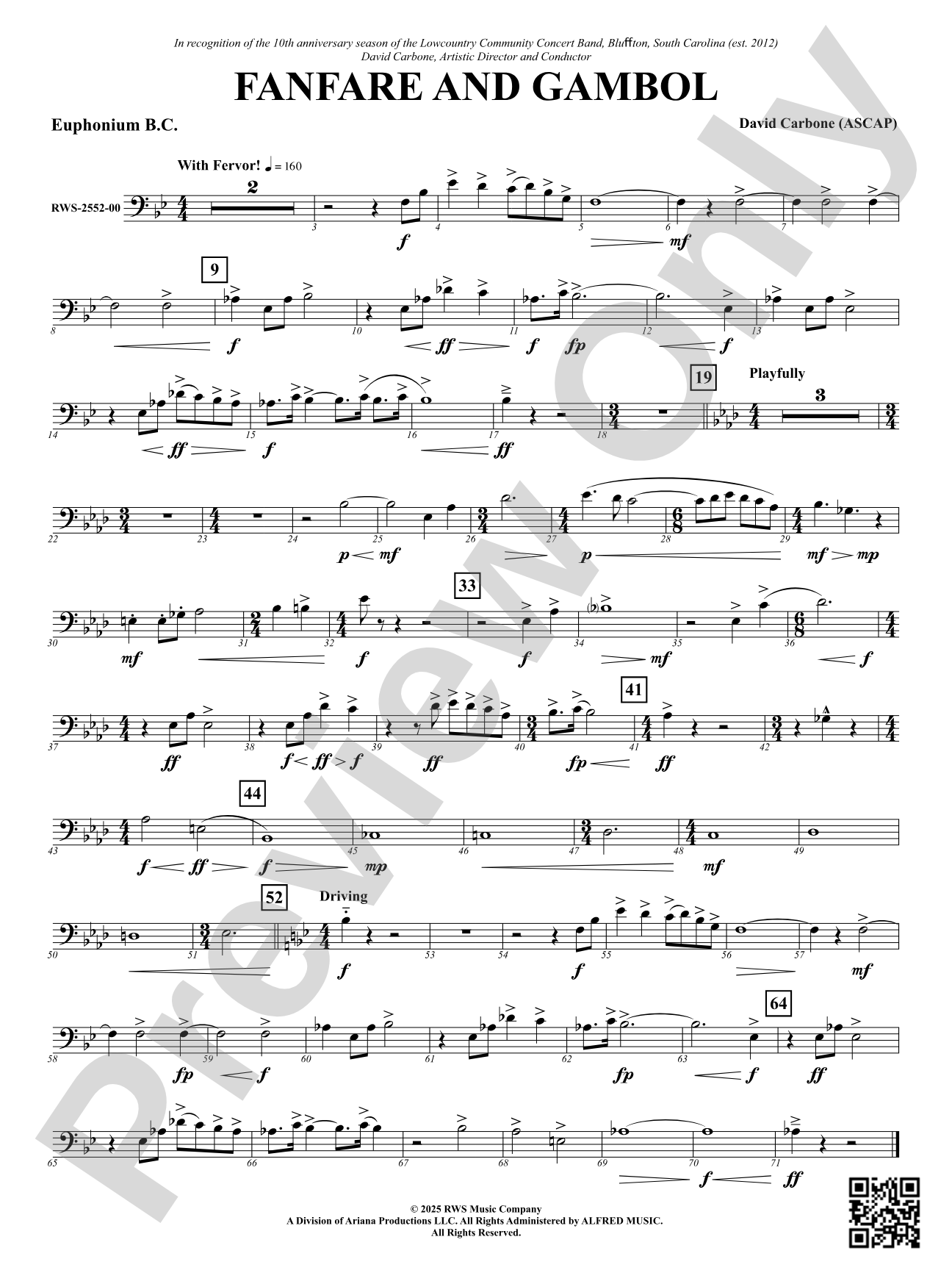 Fanfare And Gambol: Euphonium B.C.