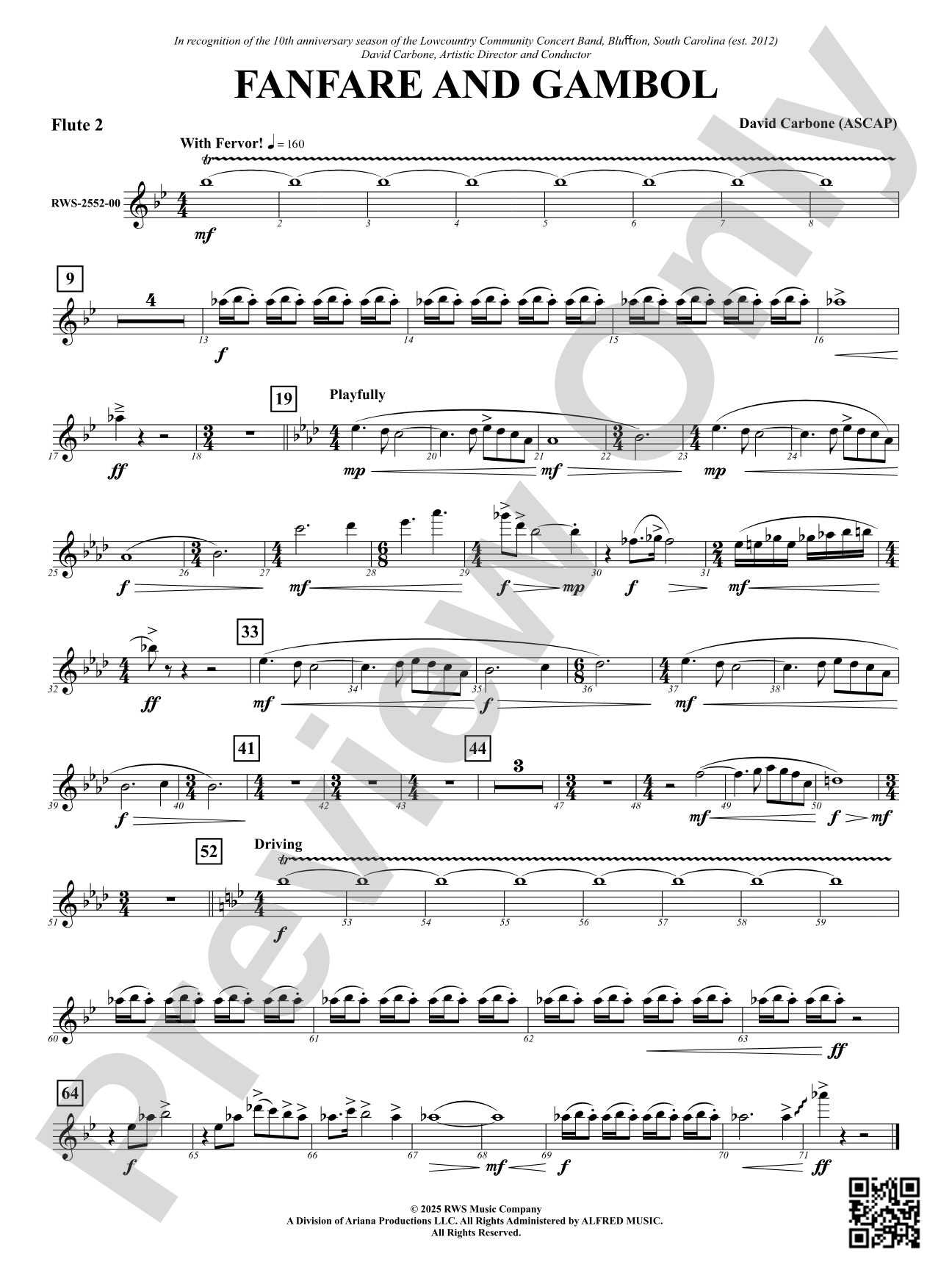 Fanfare And Gambol: 2nd Flute