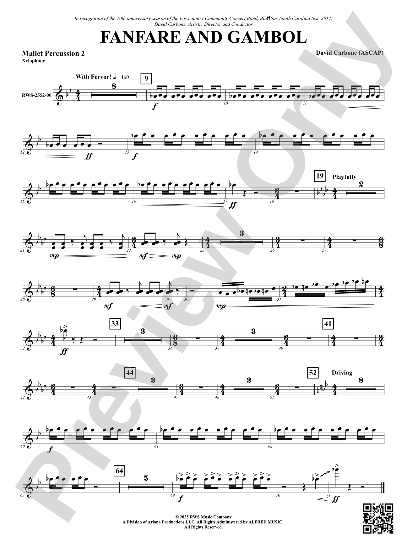 Fanfare And Gambol: 2nd Mallet Percussion
