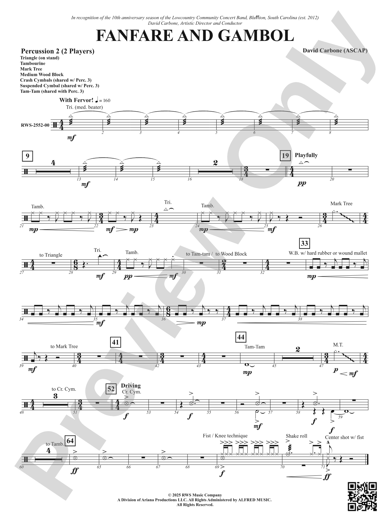 Fanfare And Gambol: 2nd Percussion