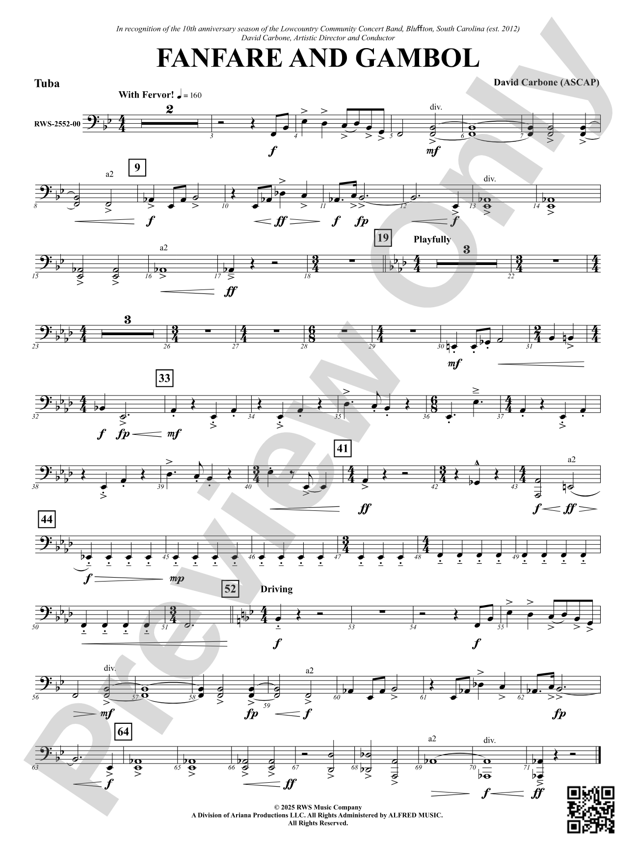Fanfare And Gambol: Tuba