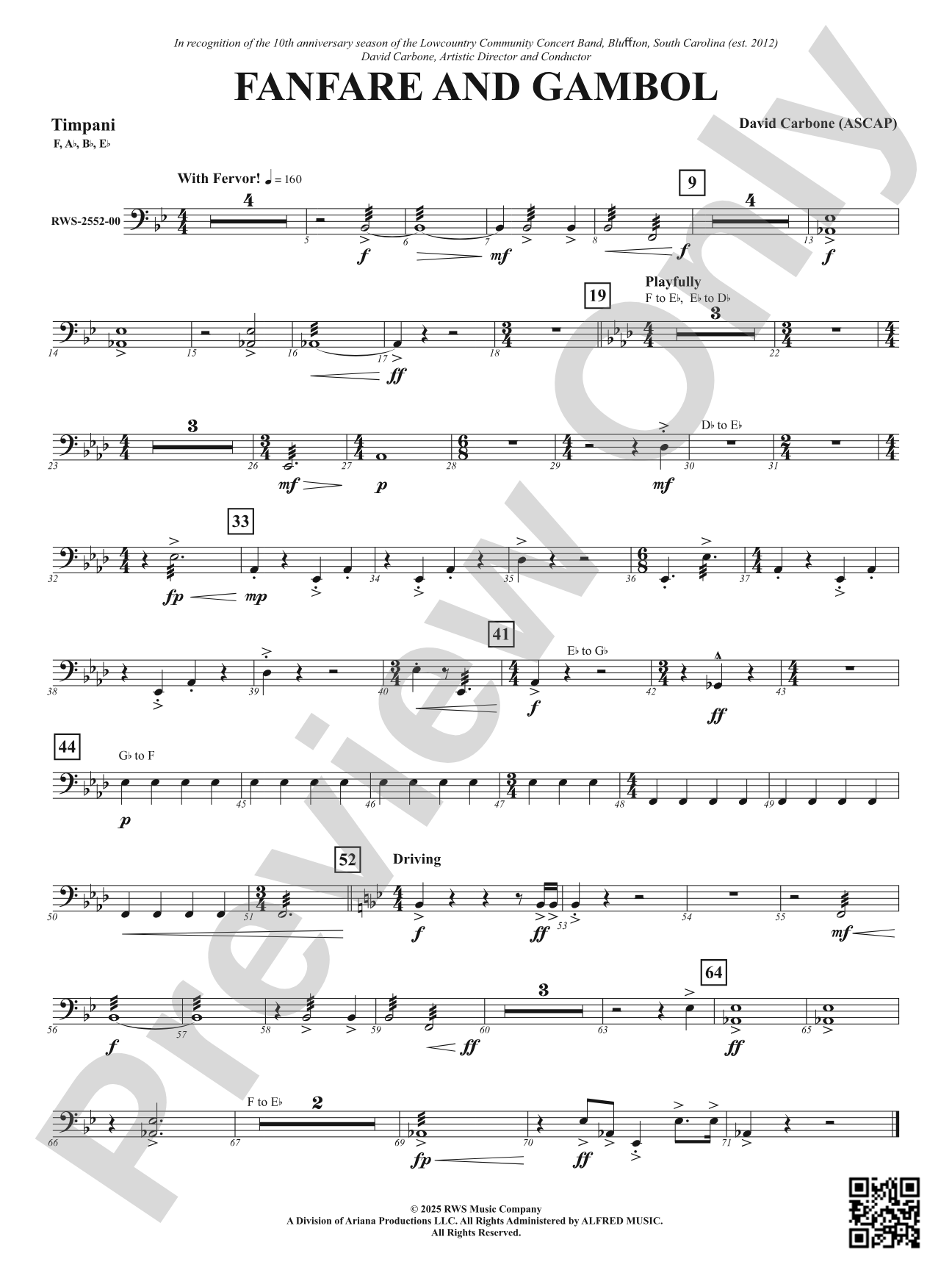 Fanfare And Gambol: Timpani