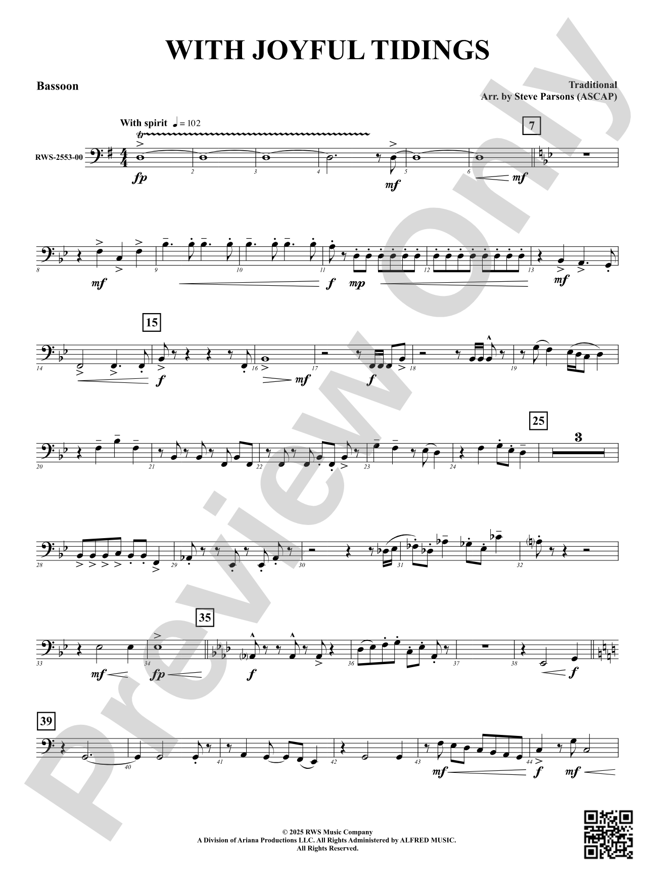 With Joyful Tidings: Bassoon
