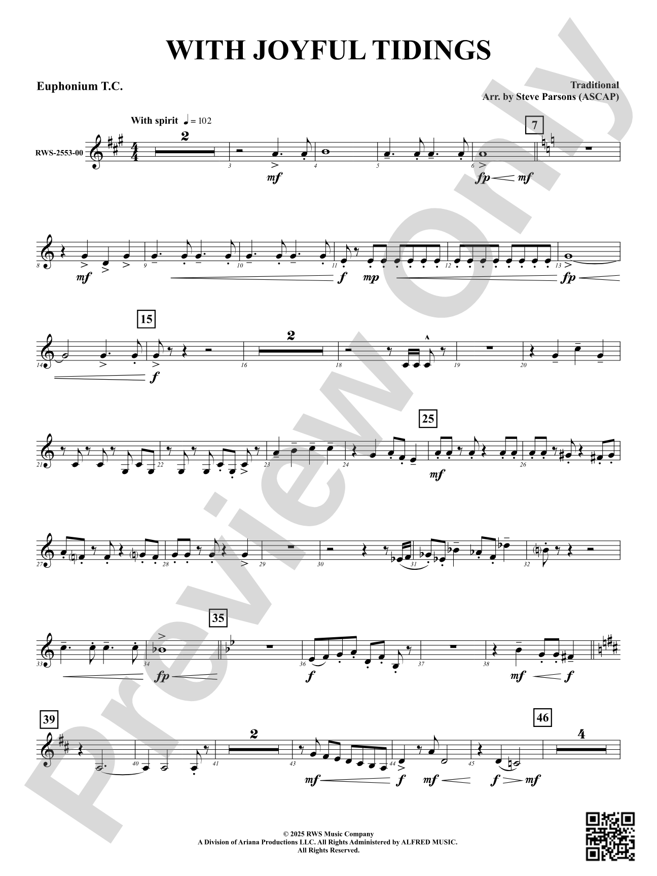 With Joyful Tidings: Euphonium T.C.