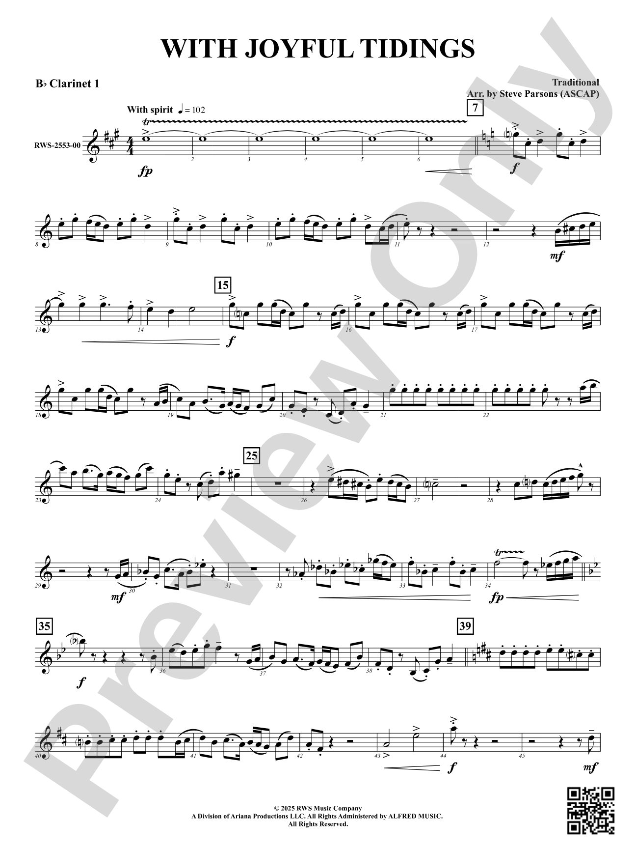 With Joyful Tidings: 1st B-flat Clarinet