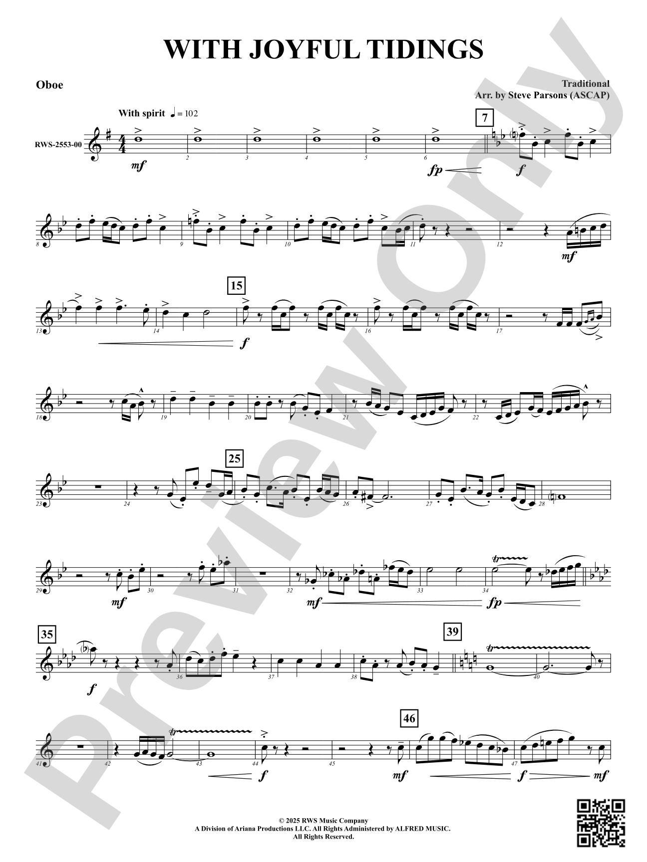 With Joyful Tidings: Oboe