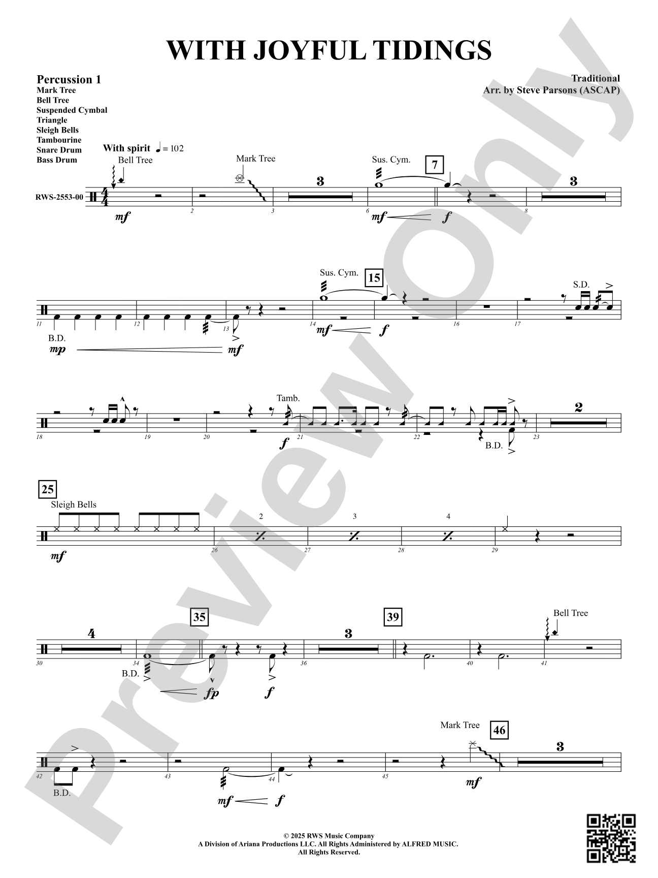 With Joyful Tidings: 1st Percussion