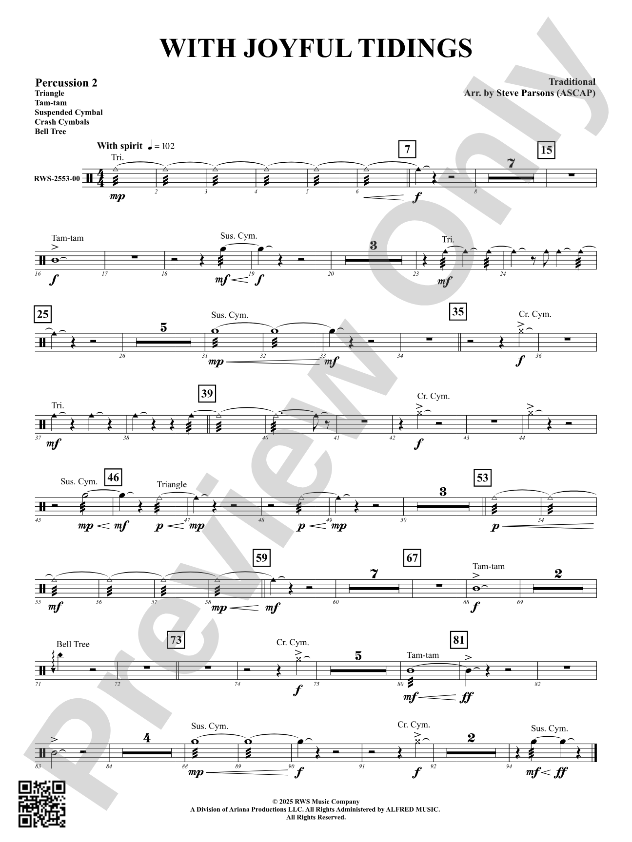 With Joyful Tidings: 2nd Percussion