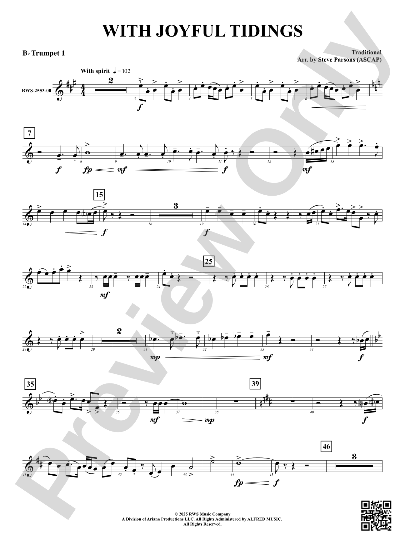 With Joyful Tidings: 1st B-flat Trumpet