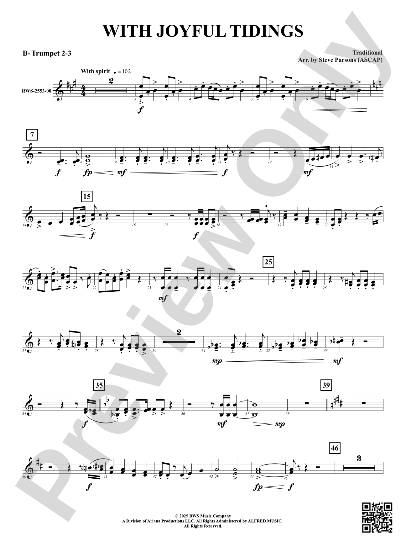With Joyful Tidings: 2nd & 3rd B-flat Trumpet
