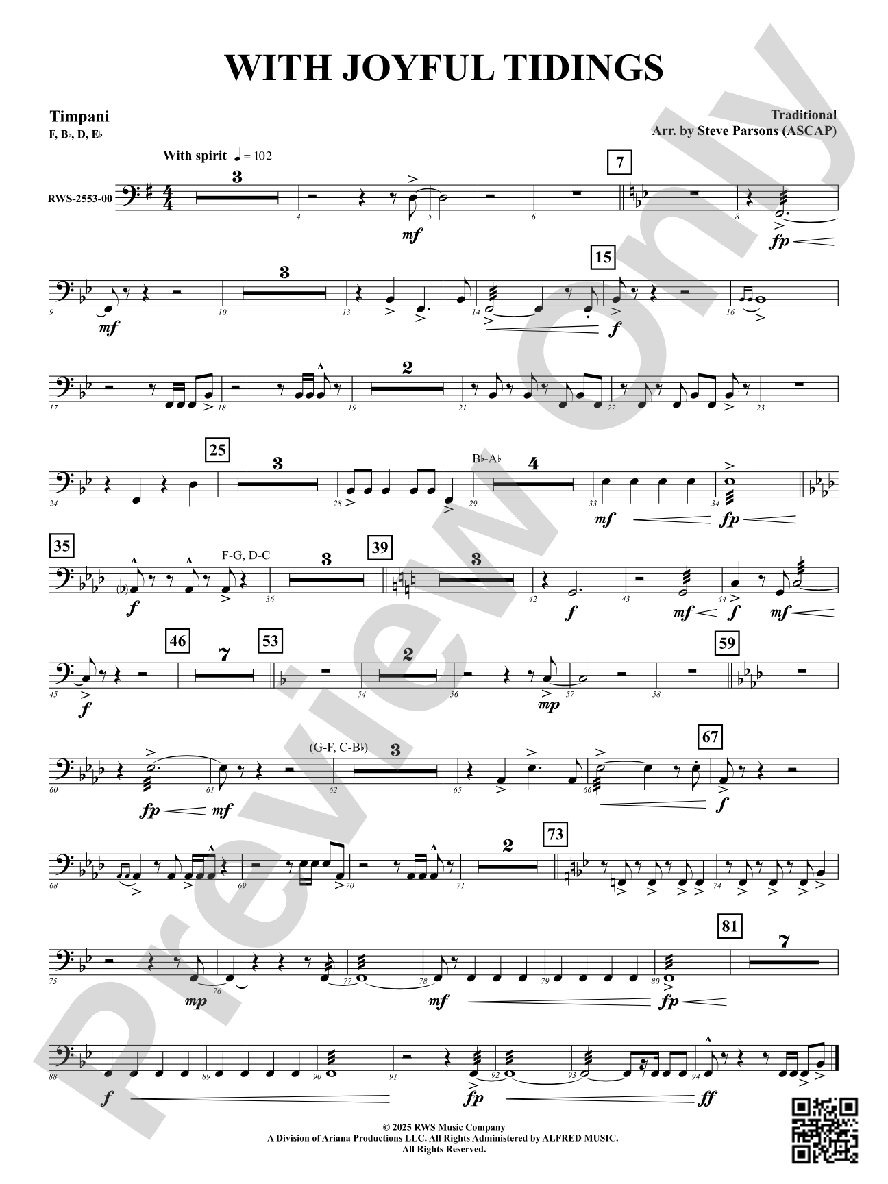 With Joyful Tidings: Timpani