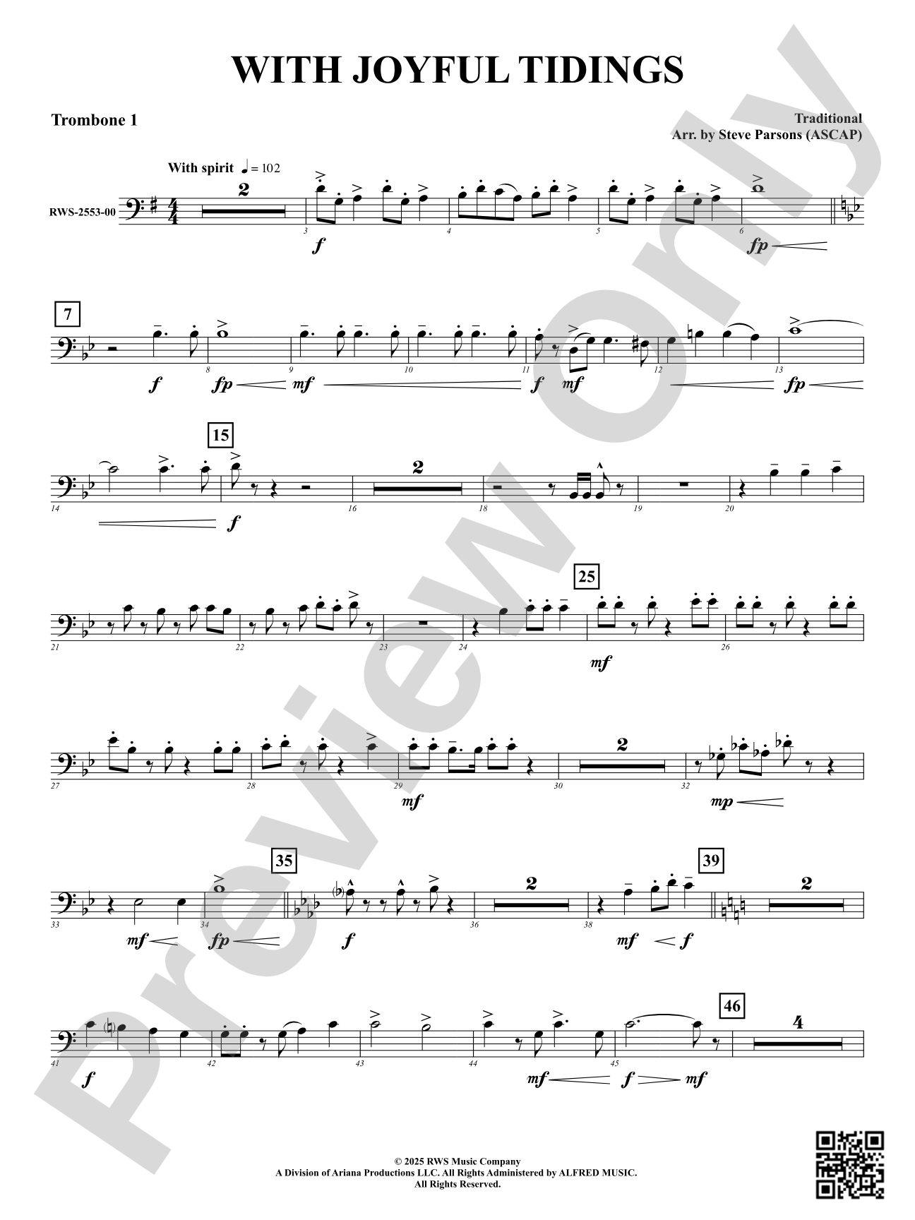 With Joyful Tidings: 1st Trombone