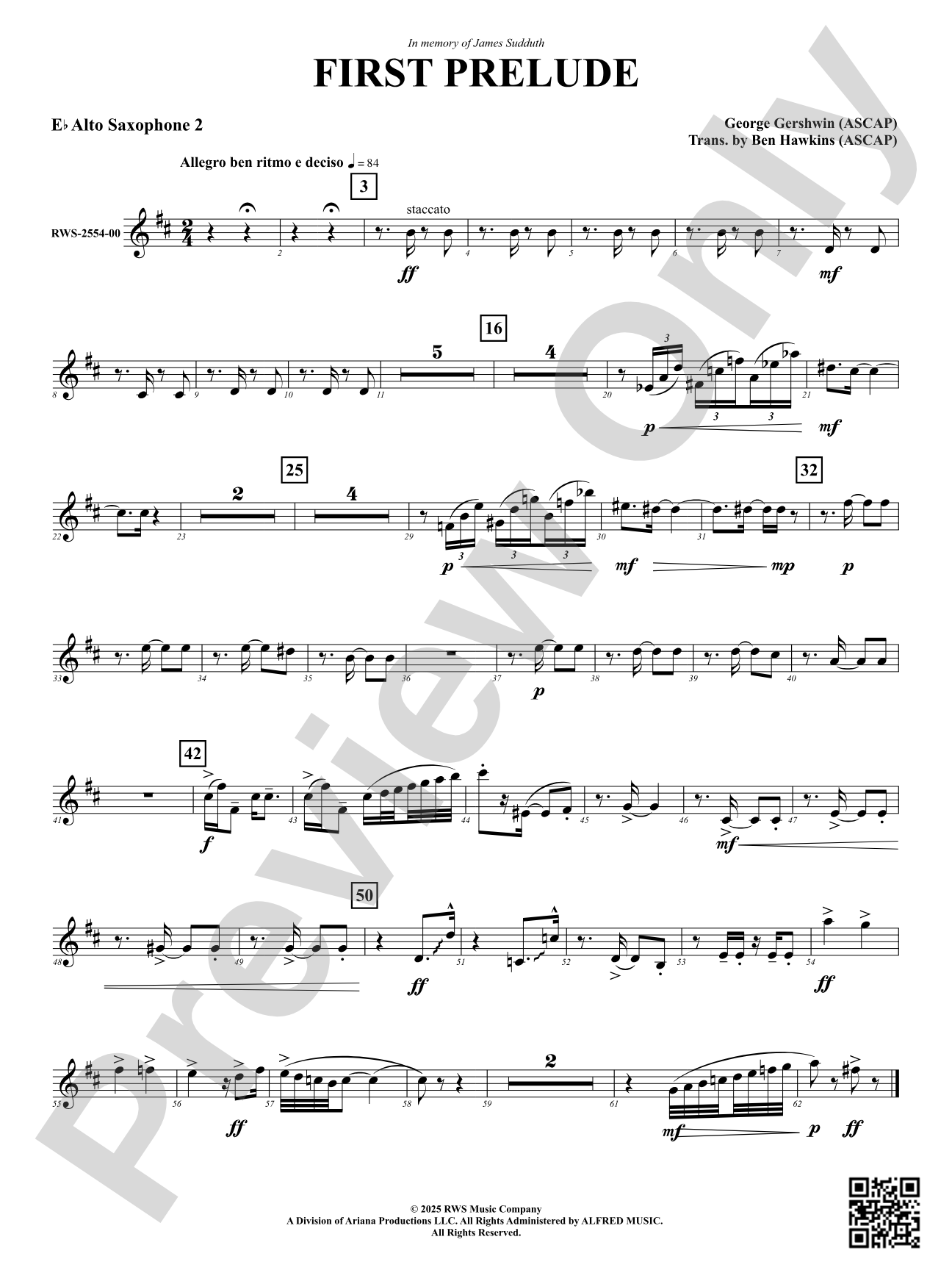 First Prelude: 2nd E-flat Alto Saxophone