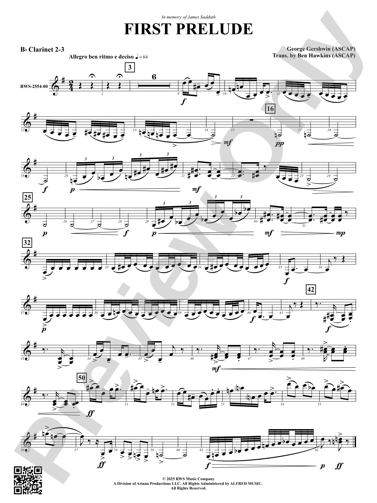 First Prelude: 2nd & 3rd B-flat Clarinet
