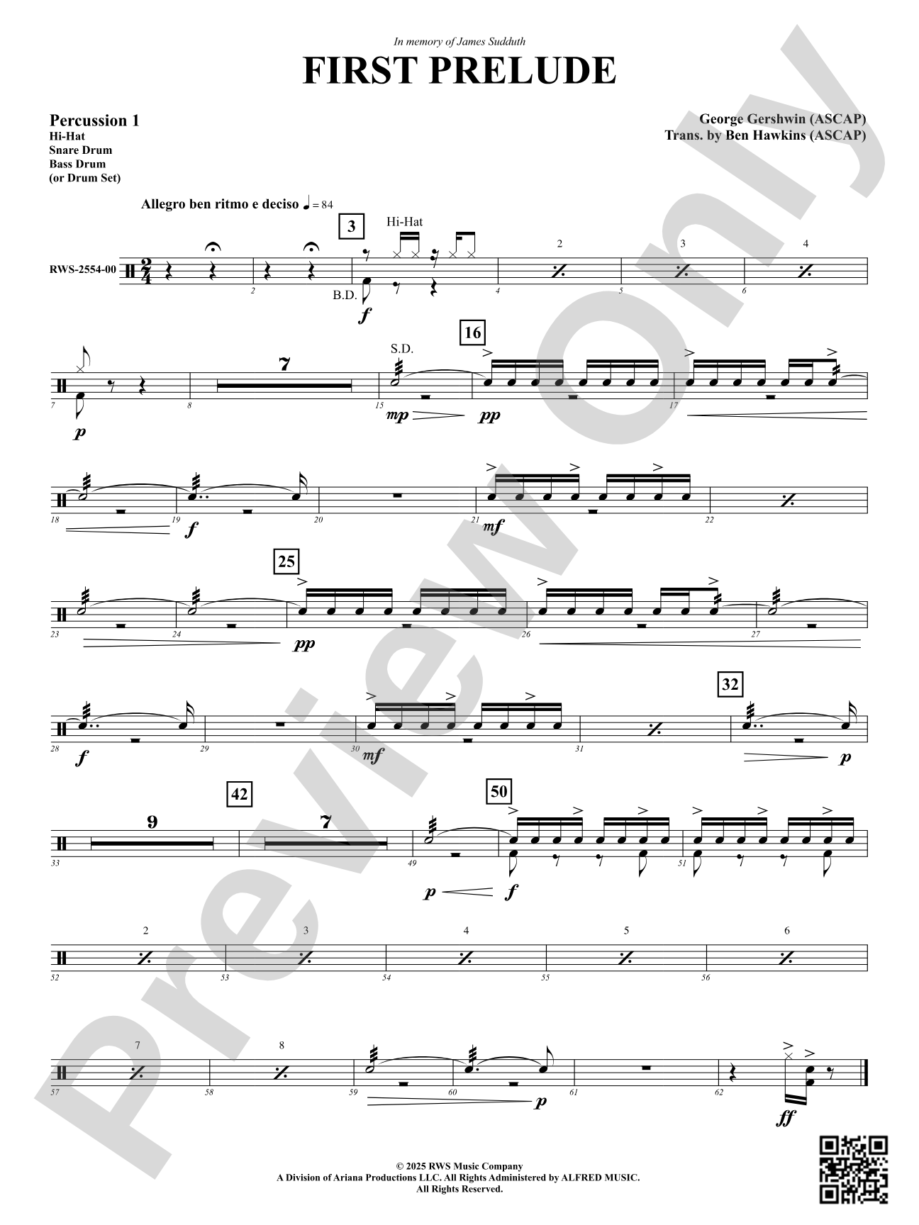 First Prelude: 1st Percussion