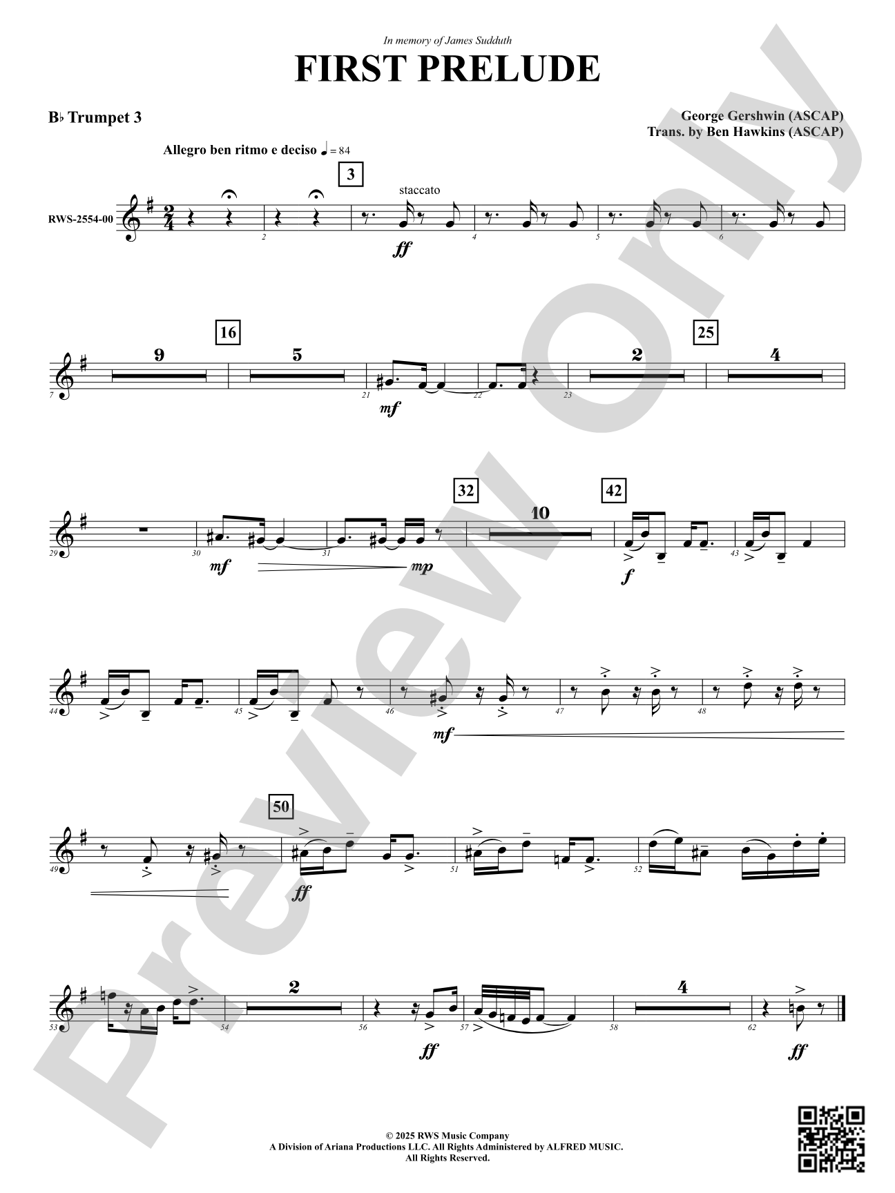 First Prelude: 3rd B-flat Trumpet