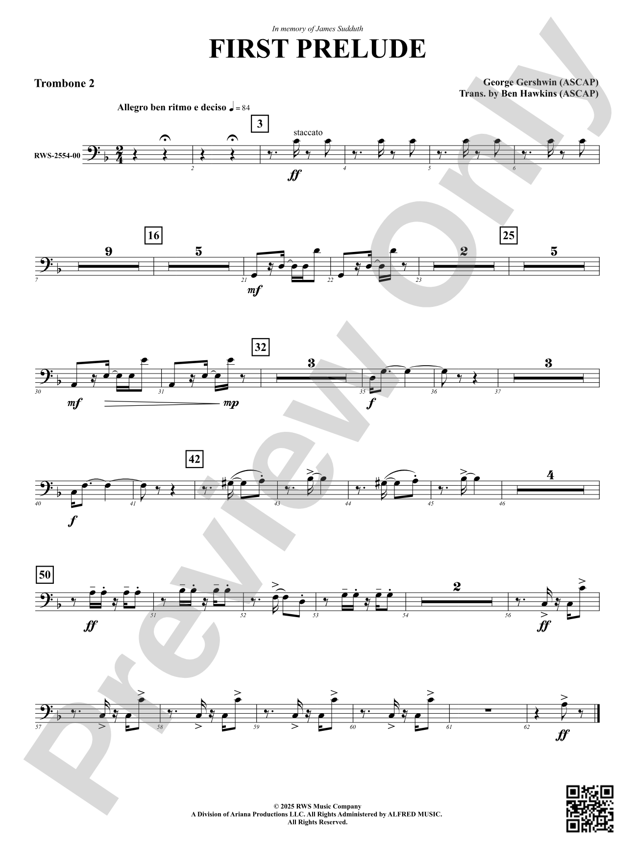 First Prelude: 2nd Trombone
